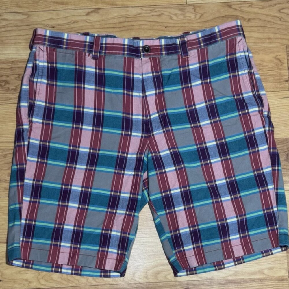 J Crew Mens 36 / 10.5" Inseam Indian Madras Plaid Woven 90s Preppy Shorts